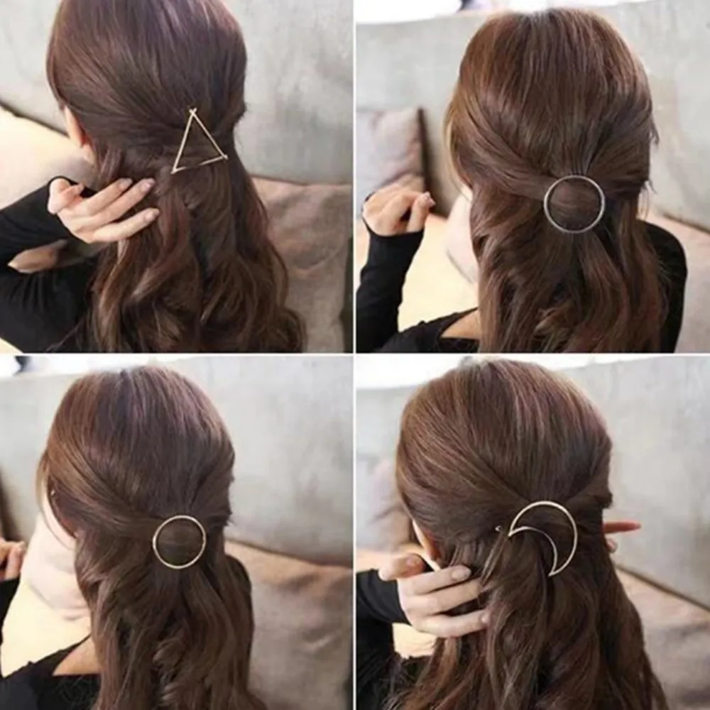 Fashion Women Round Moon Hair Clip Hairpin Barrette Hair Accessory A91