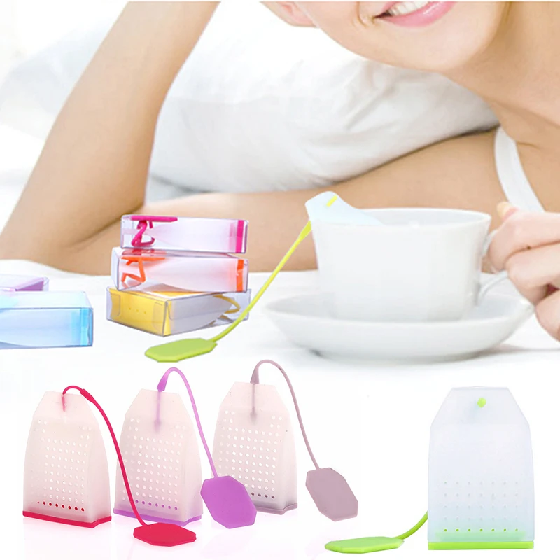 Tea Strainers Bag Style Silicone Tea Infusers Food Grade Silicone Strainer Bags Coffee Loose Leaves Infusers Strainers Teaware