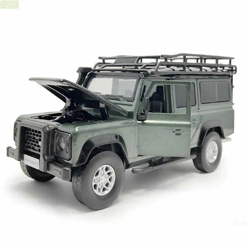 Green 1/32 Scale Pull Back Alloy+ABS+Rubber Car Toy Model Vehicle With Sound&Light Effect For Land Rover Defender