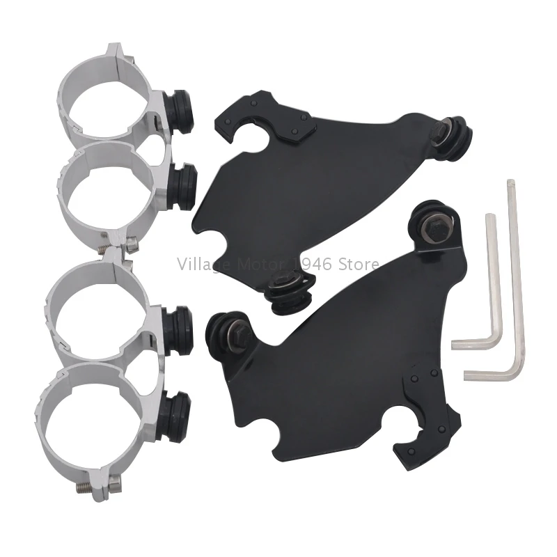 Picture 3: Motorcycle Parts Bracket Gauntlet Headlight Fairing Trigger Lock Mount Kit 49MM for Harley Davidson Dyna Fairing XL 1986-2016