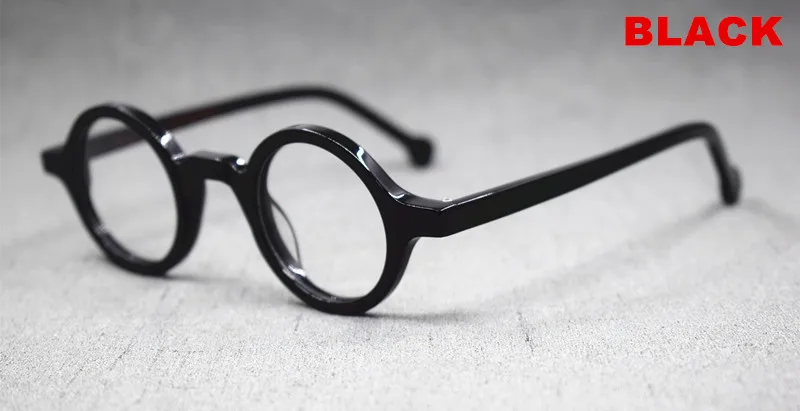 Acetat Vintage Kleine Runde Brille Männer Brillen Rahmen Frauen Optische Verordnung Spektakel Klare Brillen – Detail 6