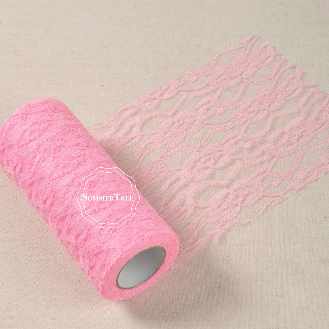 15cm x 10yards Lace Roll Ribbon Netting Fabric Gauze Wedding Party Chair Sash Table Runner Handmade DIY Cratf Decoration