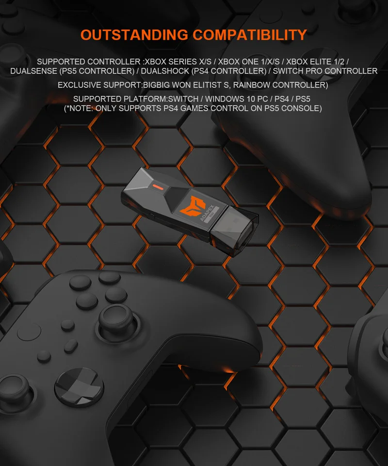 R90 USB استقبال محول ل PS5/PS4/التبديل برو/PC/Xbox سلسلة X/S/Xbox One استقبال غمبد محول ألعاب الفيديو اكسسوارات