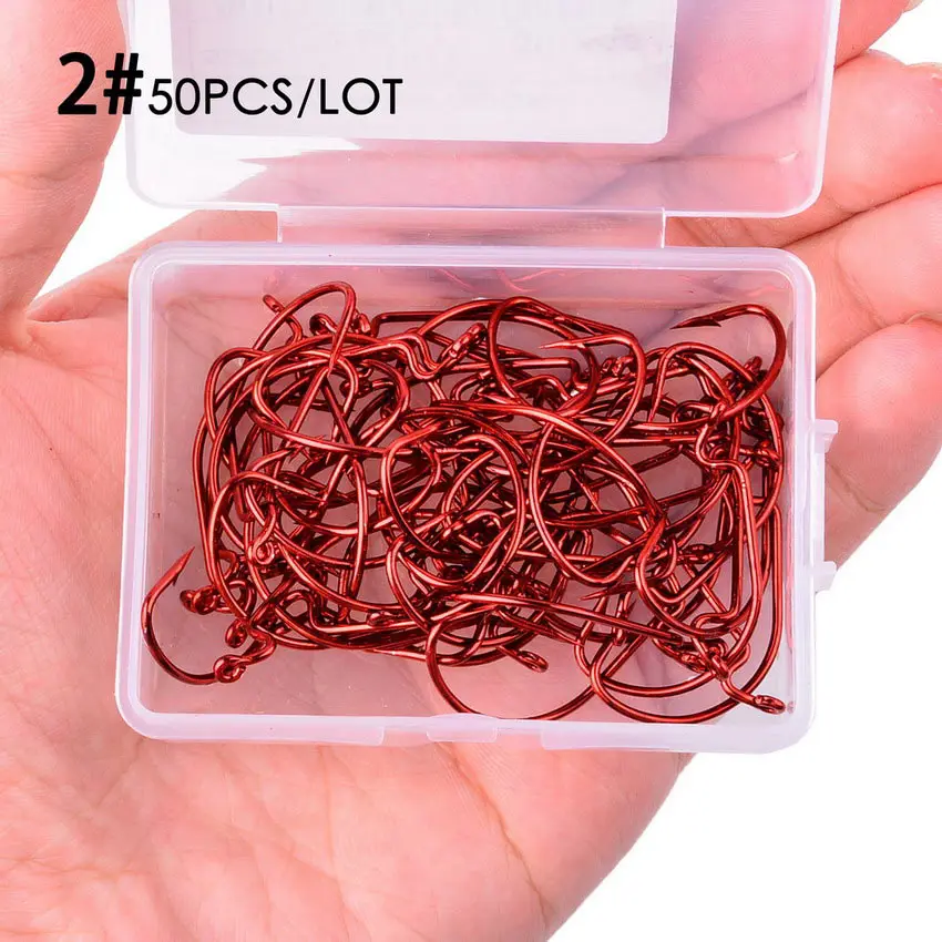 10 teile/satz Angelhaken Carbon Stahl Breite Kurbel Offset Angelhaken Für Weiche Wurm Köder 5/0 # -1 # Karpfen-Angelhaken mit Barsch-Stachel – Detail 8