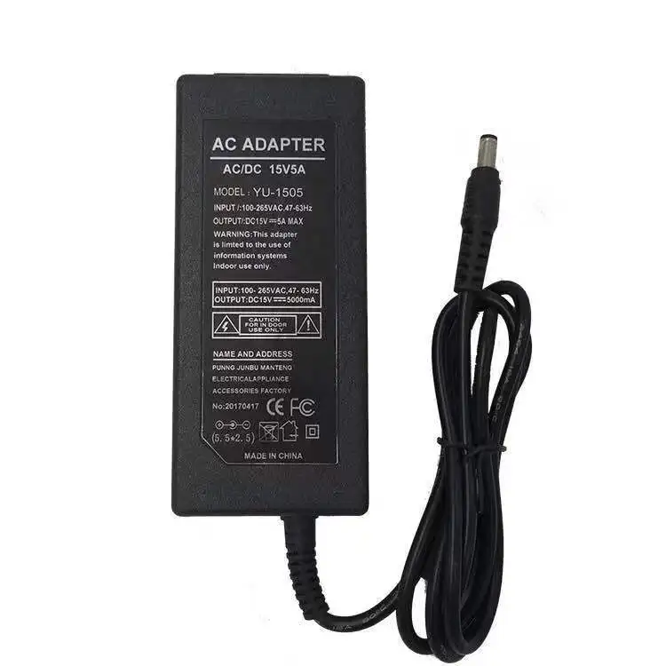 15V5A AC 100V-240V DC 15V 5A Switching Power Supply 15 Volt Universal Power Adapter Transformer LED Lamp AC/DC Charger 5.5-2.5mm