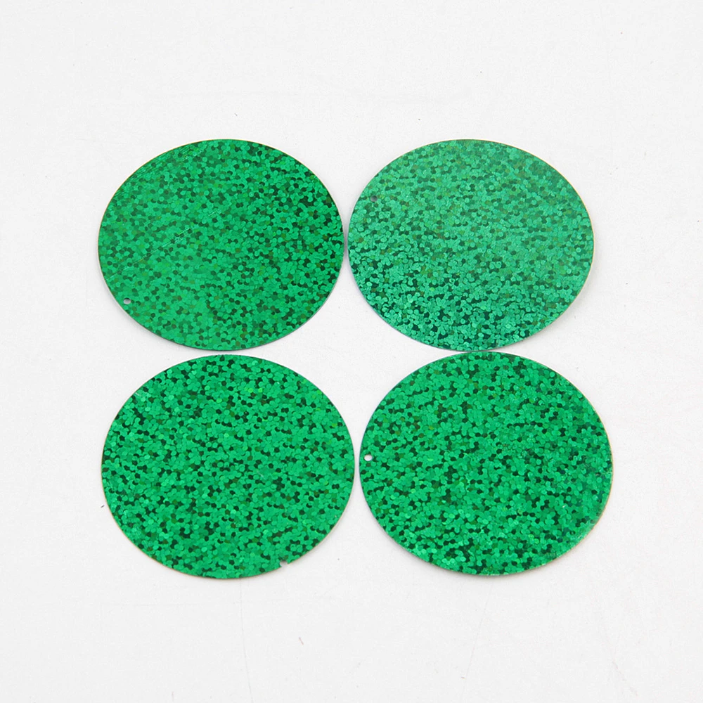 Pailettes 4cm Large Round Laser Sequins 40mm PVC Flat Loose Sequin Paillette Sewing Wedding Cloth Material Lentejuelas 10g