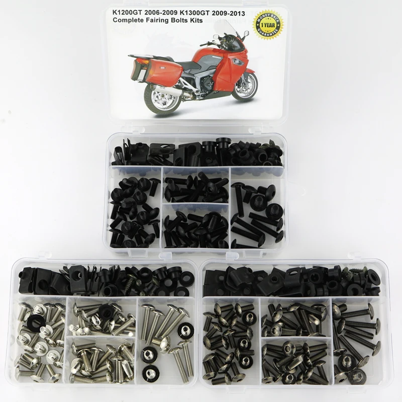 Fit For BMW K1200GT 2006-2009 K1300GT 2009-2013 Motorcycle Complete Fairing Bolts Kit Nuts Screws Fairing Clips Steel