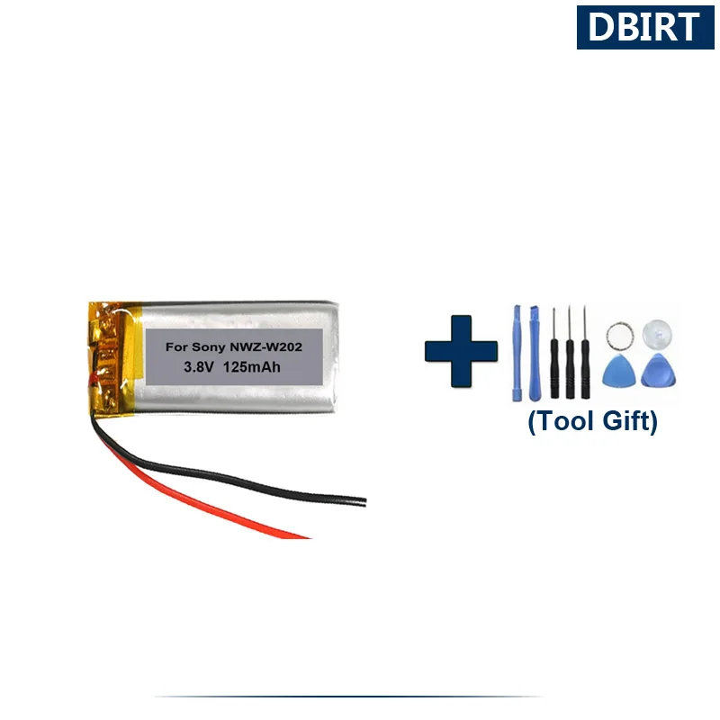 Narzędzia prezent + 125mAh bateria do Sony Walkman NWZ-W262 NWZ-W202 NWZ-W252 SBH-80 SBH80 bezprzewodowa Bluetooth MP3