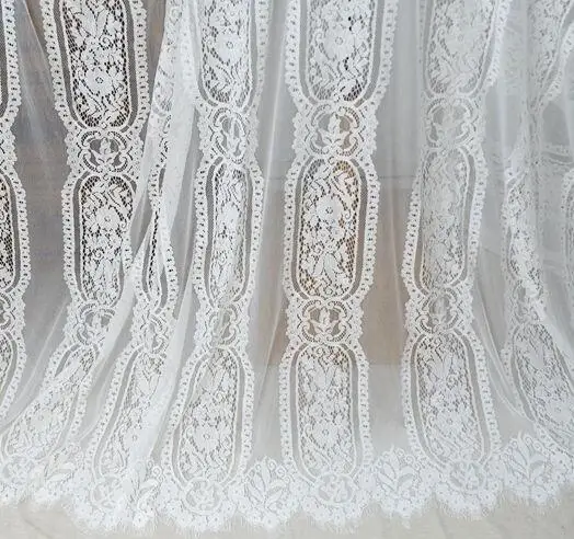 Jacquard Lace Fabric for Eyelash, Hollow Out, White, Black, Red, 140 cm Wide, RS594, 3M Lot