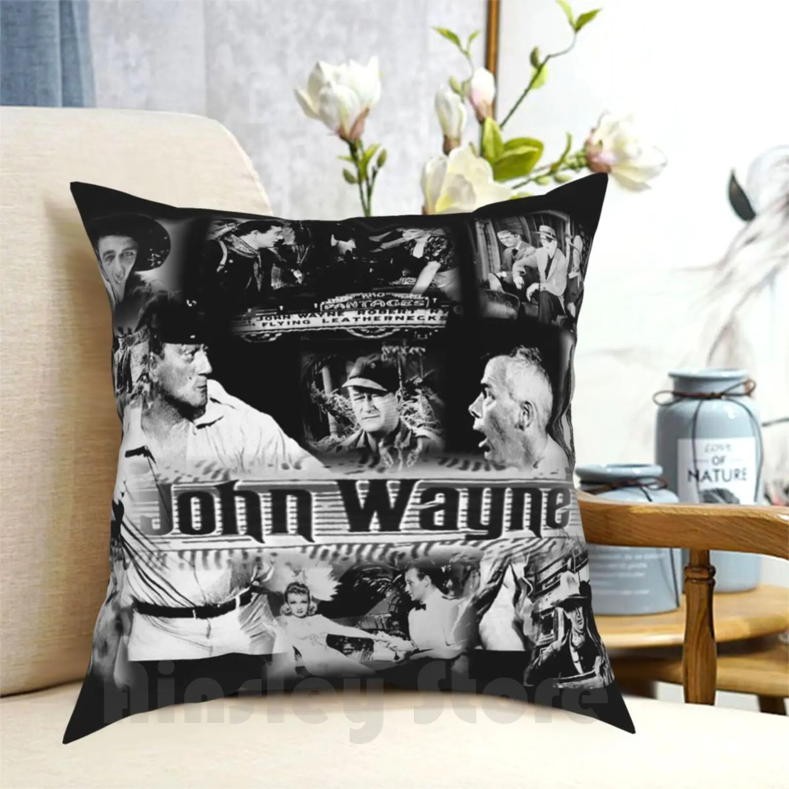 John Wayne Pillow Case Printed Home Soft Throw Pillow Love Actor Famous Celebrity Gentleman Honor Honorable Trusted