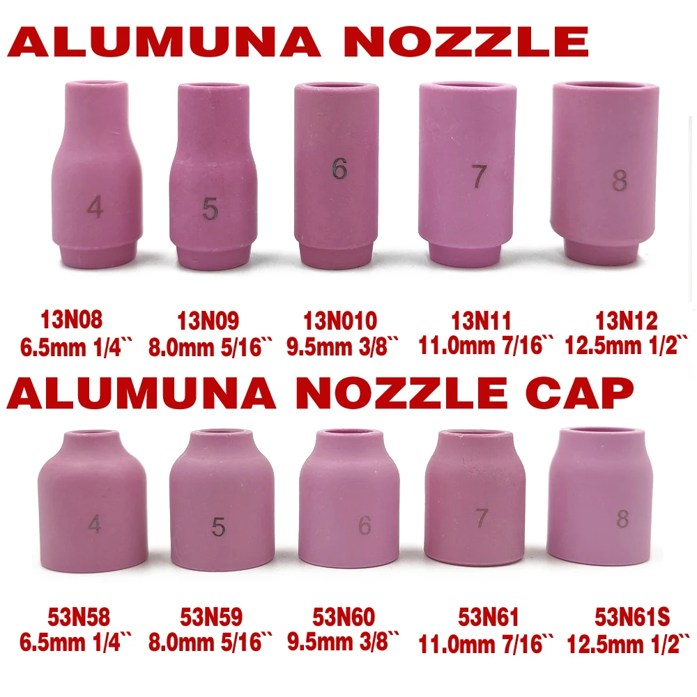 49PCS Welding Torch Stubby Gas Lens For WP17/WP18/WP26 TIG #10 Glass Cup Kit Durable Practical Welding Accessories