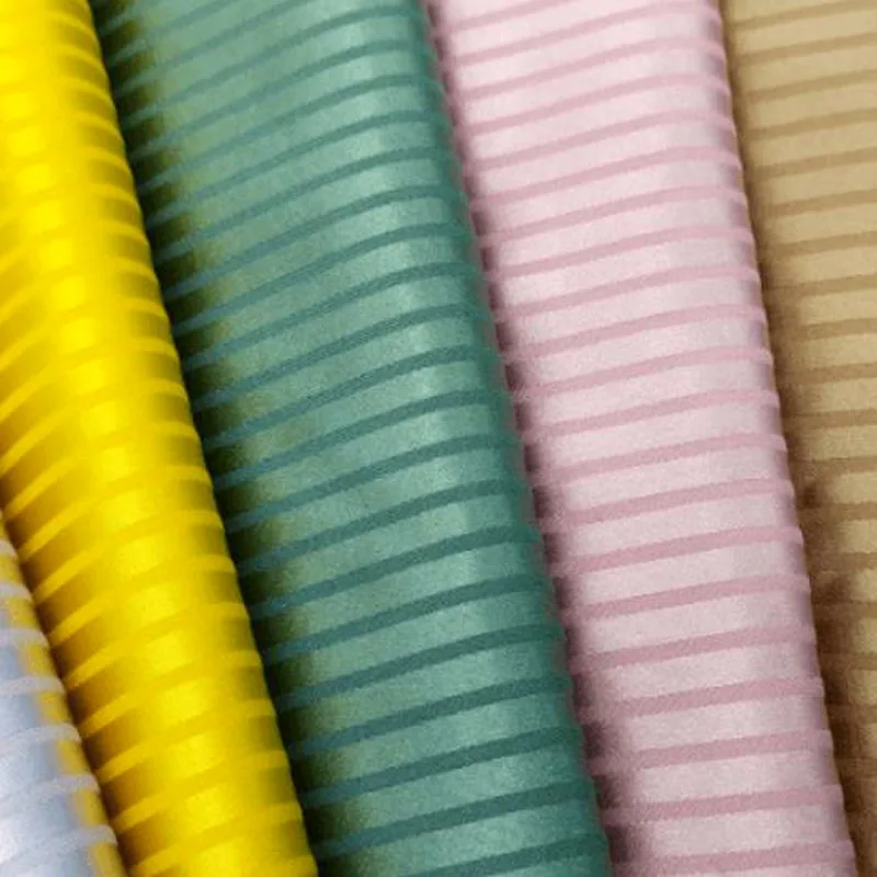 Jacquard Stretchy Stripe Satin Imitation Silk Cation Qualified Fabric