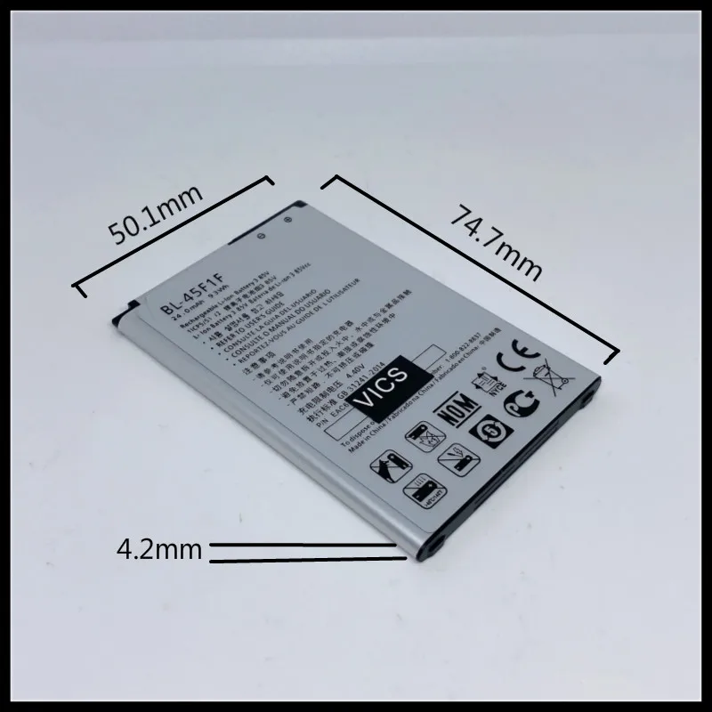 High Quality BL-45F1F Battery For LG K8 K4 K3 M160 LG Aristo MS210 2410mAh X230K M160 X240K LV3 (2017 Version) battery BL45F1F image 6
