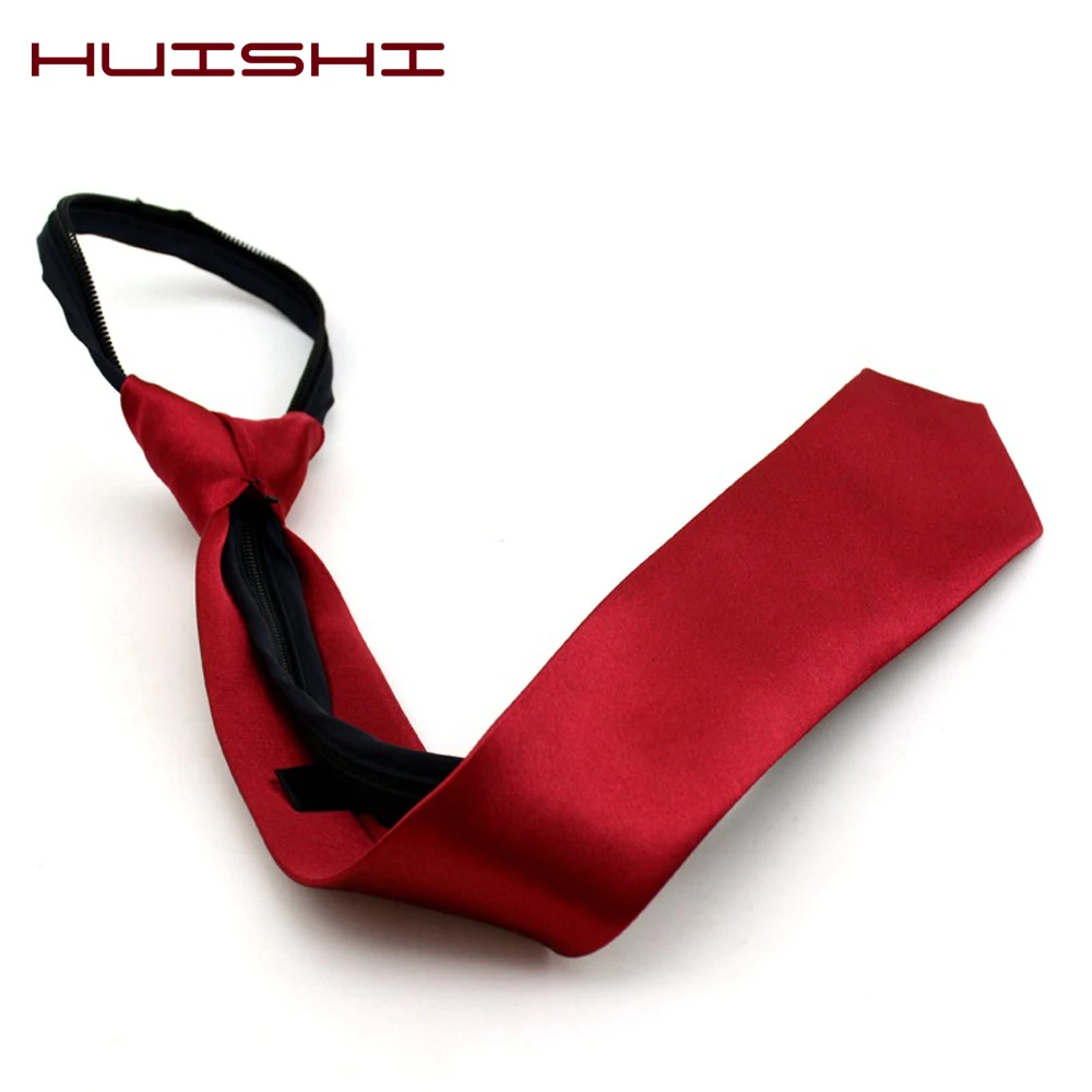 Solid Color Zipper Necktie Polyester Satin Formal Men Women Wedding Gift Tie Popular Suit Necktie Evening Dress Accessories Men