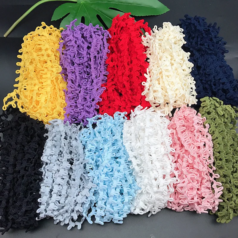 2-5yards Color Button Ring Elastic Lace Ribbon DIY Handmade Multi-color Trim Suitable for Clothes Sewing Crafts Accessories 14mm