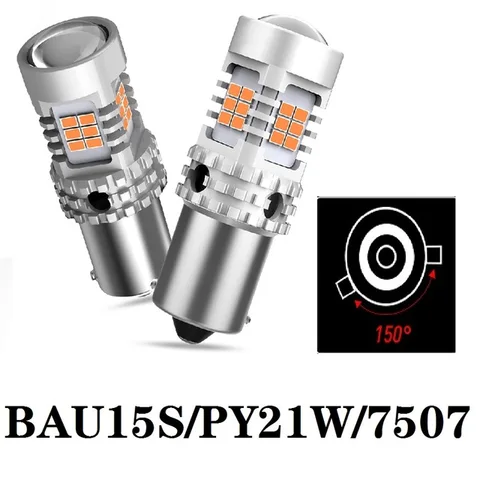 AUXITO 2x 1156 BAU15S PY21W Светодиодная лампа Canbus No Hyper Flash BA15S P21W Светодиодная лампа T20 W21W 7740 Светодиодные лампы Автомобильные указатели поворота 12 В