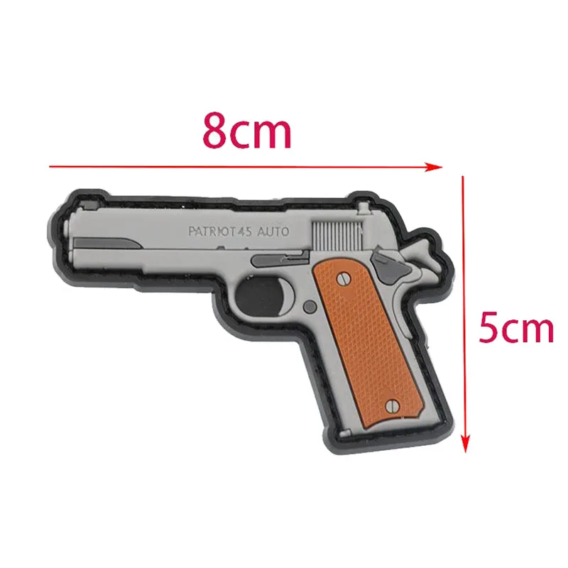 PVC Pistol 1911 patch intage FirepowerAssault Pistol  Epoxy Armband Broken Base Military Tactics Badge Headband Clothing