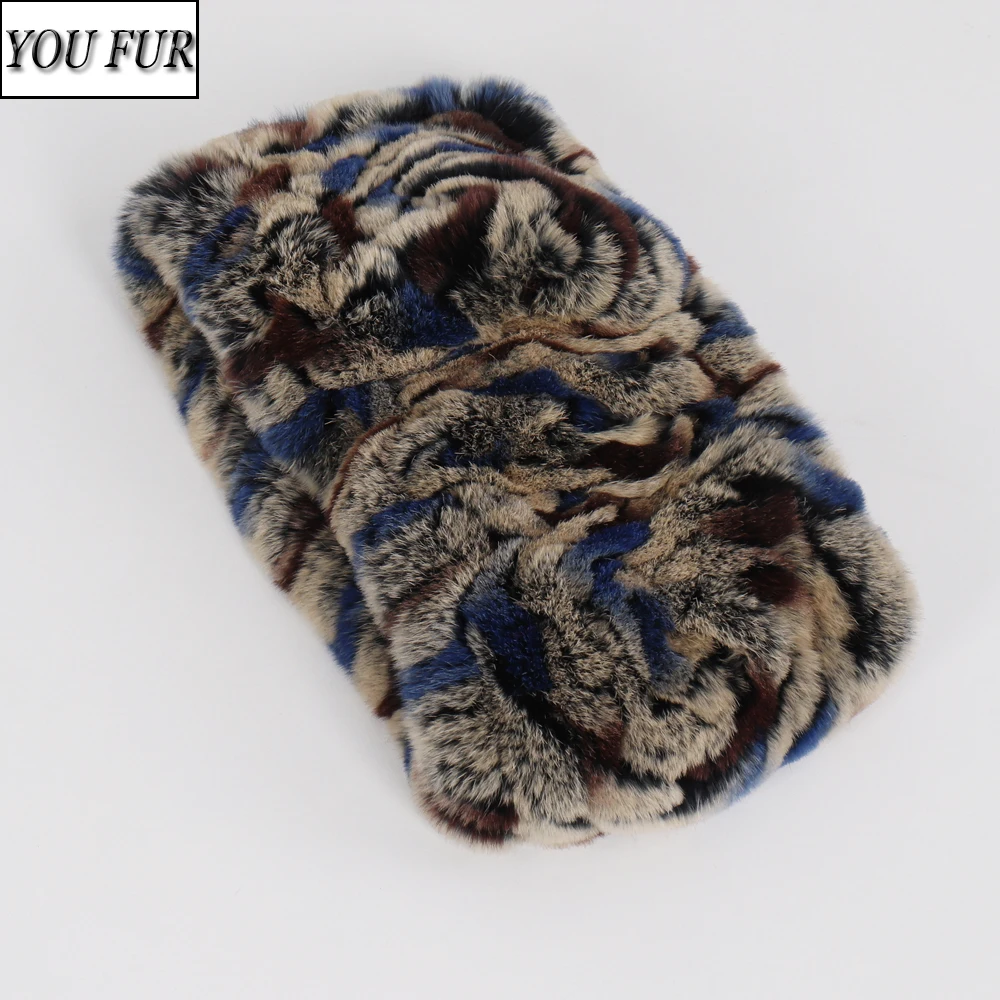 

High Quality Women Real Rex Rabbit Fur Ring Scarves Ladies Luxury Winter Real Fur Headbands Fluffy Warm Soft Natural Fur Scarf