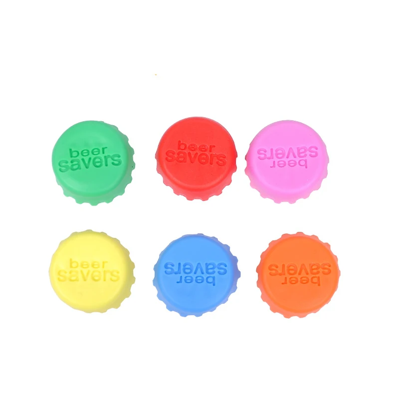 Colorido Silicone Beer Bottle Cap, Beverage Bottle Sealer Cover, Prático Stopper Cover, 6 Pcs Set