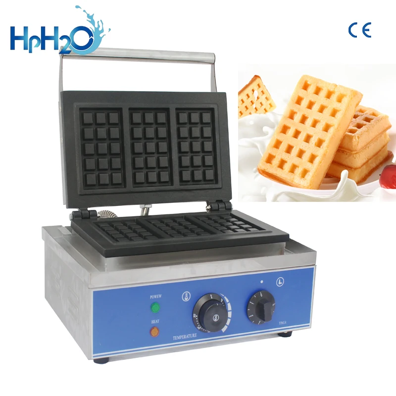 Ce Goedgekeurd 110V/220V Commerciële Elektrische 3 Pcs Bubble Wafelijzer Wafel Baker Cake Oven Douane Ijzer wafel Machine