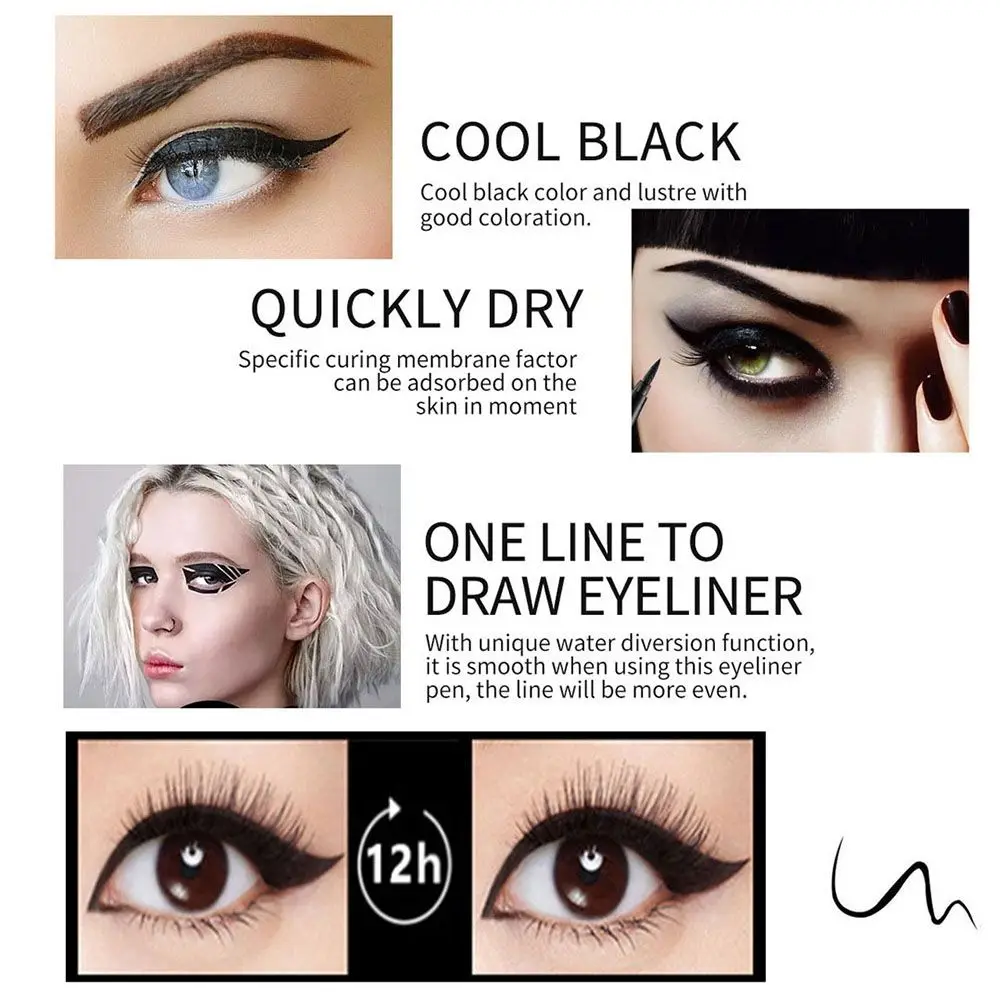 Maquillage pour les yeux noir lisse, fard à paupières mat longue durée, Pigment Eyeliner, crayon liquide, stylo pour les yeux