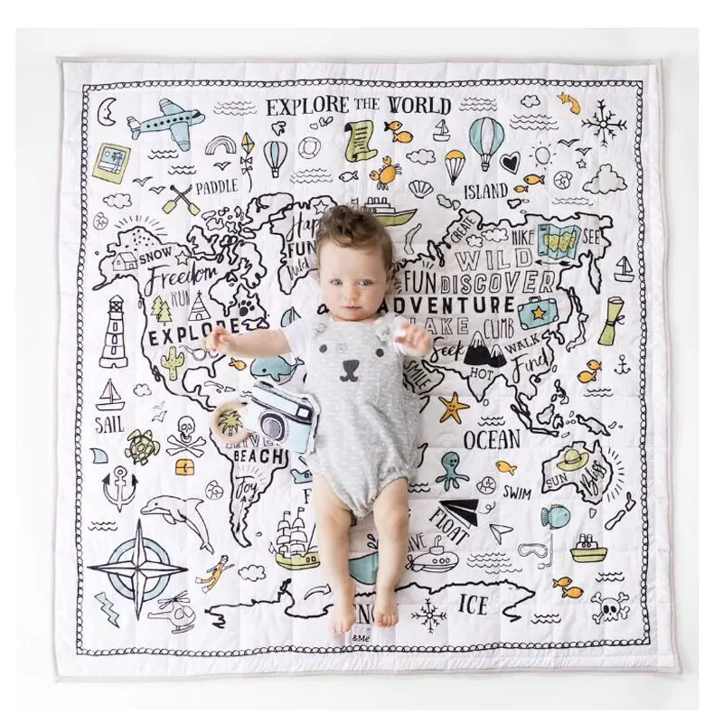 

World Adventure Map Mat Baby Game Mat Toy Baby Room Crawling Mat Folding Mat Baby Anti-fall Carpet Air Conditioning Quilt