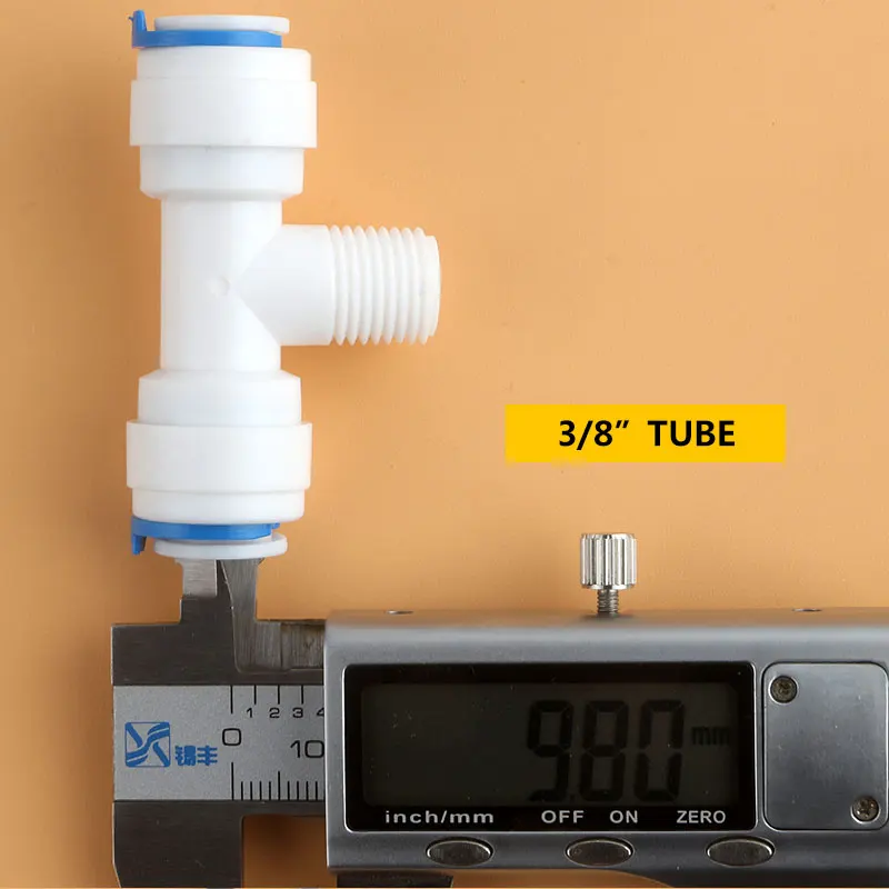 1/4 "おねじクイック接続3/8" チューブホース等しいタイプt水コネクタ直径変更逆浸透水族館男性tシャツ