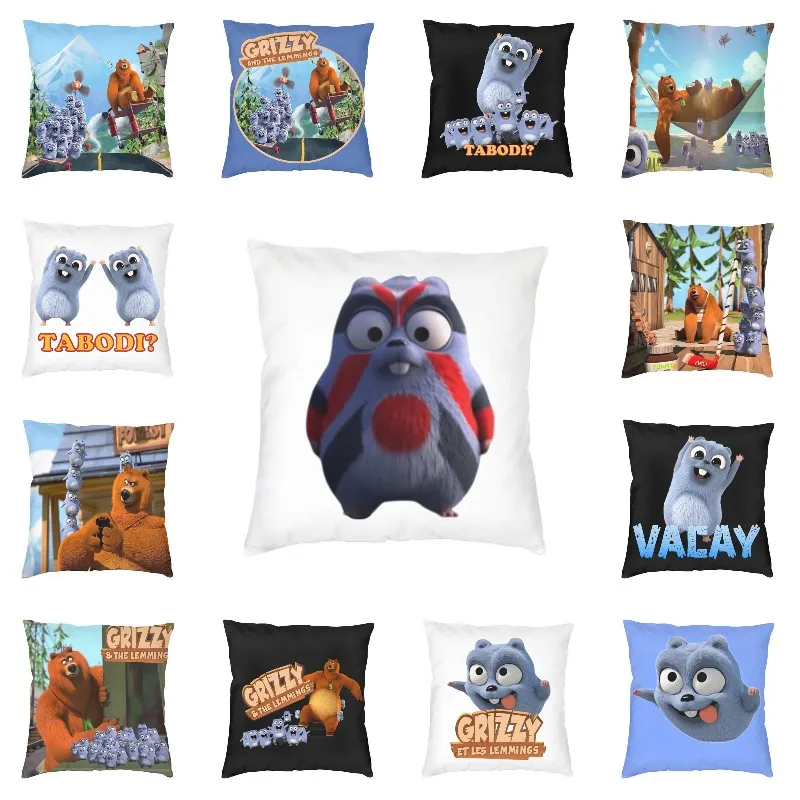 Наволочка для подушки Grizzy Is Samourai из мультфильма Grizzy And The lemings, наволочка для пола с двусторонним рисунком, Женская наволочка для дивана