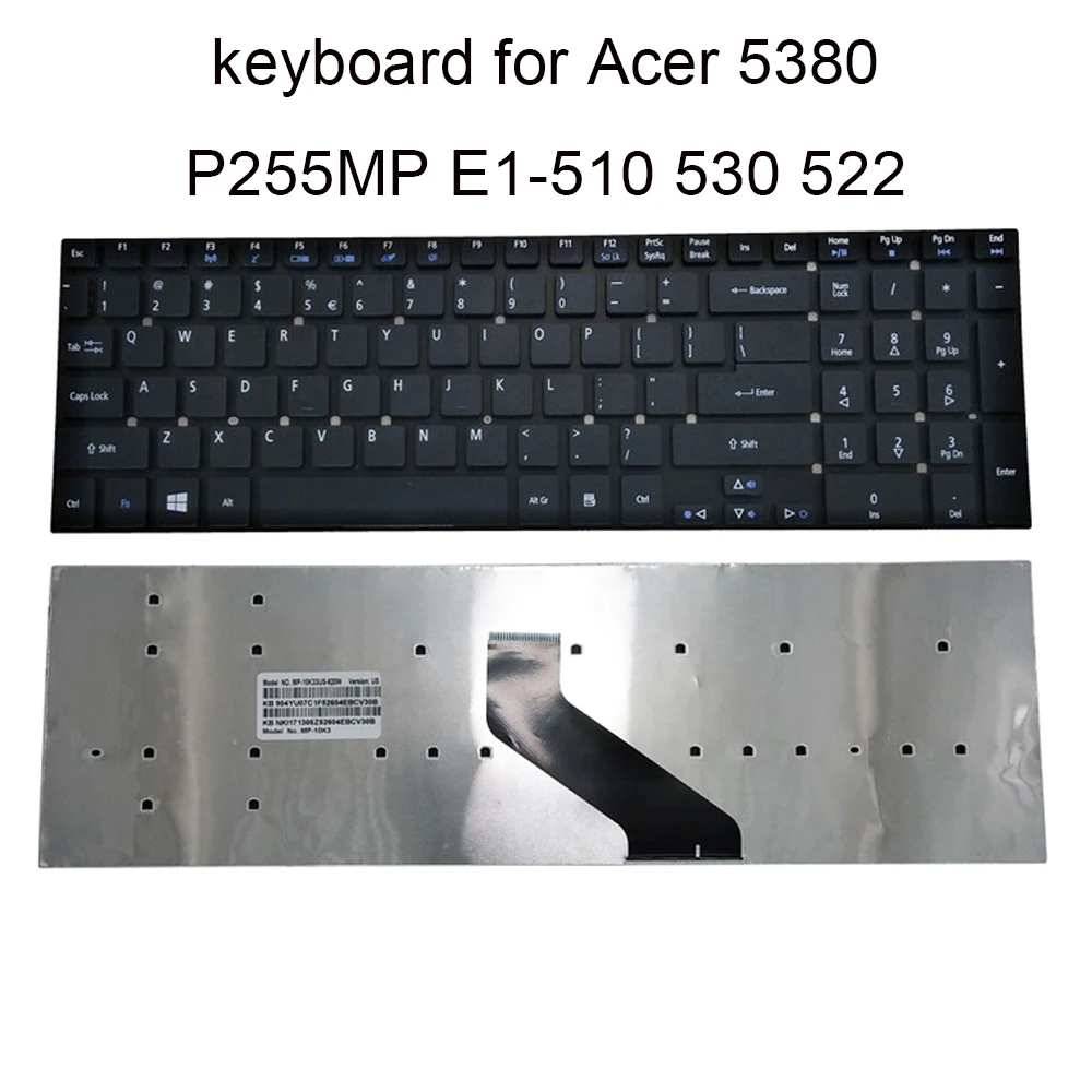 

US computer Keyboard for Acer Aspire 5380 E1-510 530 522 E1-532 P255MP replacement keyboards English ORG MP-10K33US-920W MP-10K3