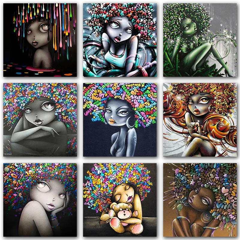 Полноразмерная и круглая Алмазная вышивка, вышивка крестиком, Алмазная мозаика, картина из страз 5D «сделай сам», набор для рисования алмазами, мультяшное привлекательное искусство для девушек
