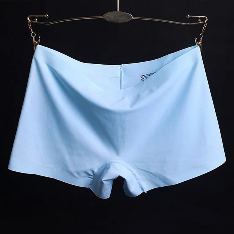 Summer new style ice silk ladies breathable four-corner boxer shorts solid color cotton file anti-empty safety pants women