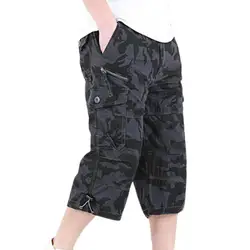 Long Length Cargo Shorts Men Summer Casual Cotton Multi Pockets Hot Breeches Cropped Trousers Shorts 3XL