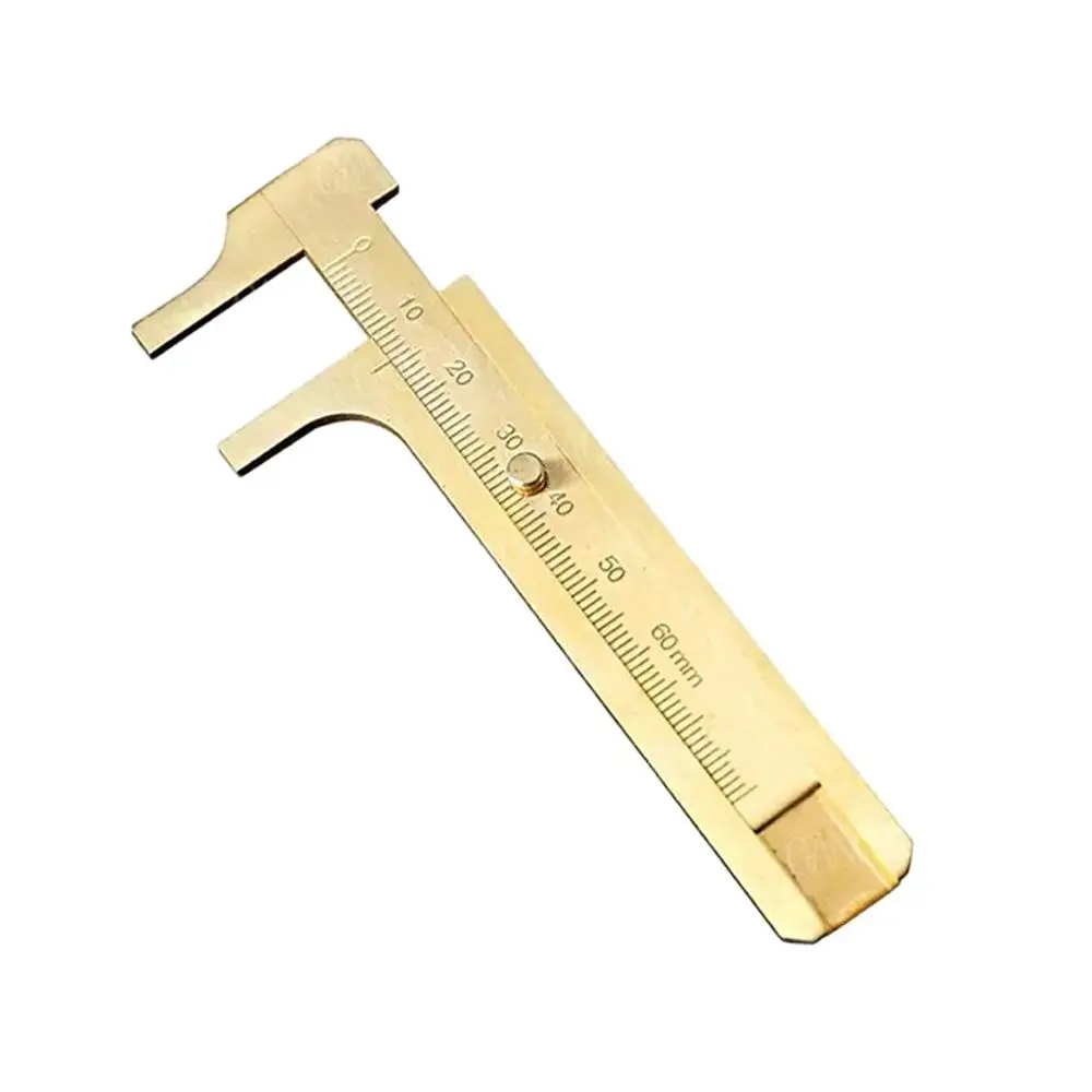 Mini Brass Caliper 0-60mm Single Scale Sliding Ruler Gauge Jewelry Measurement Tool