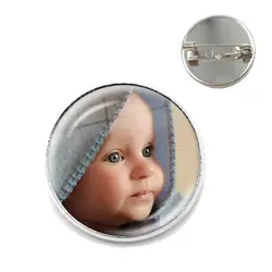 Broche de foto personalizado para mamá, papá, bebé, niños, abuelo, padres, logotipo de diseño personalizado, regalo de foto para aniversario familiar, alfileres de cuello