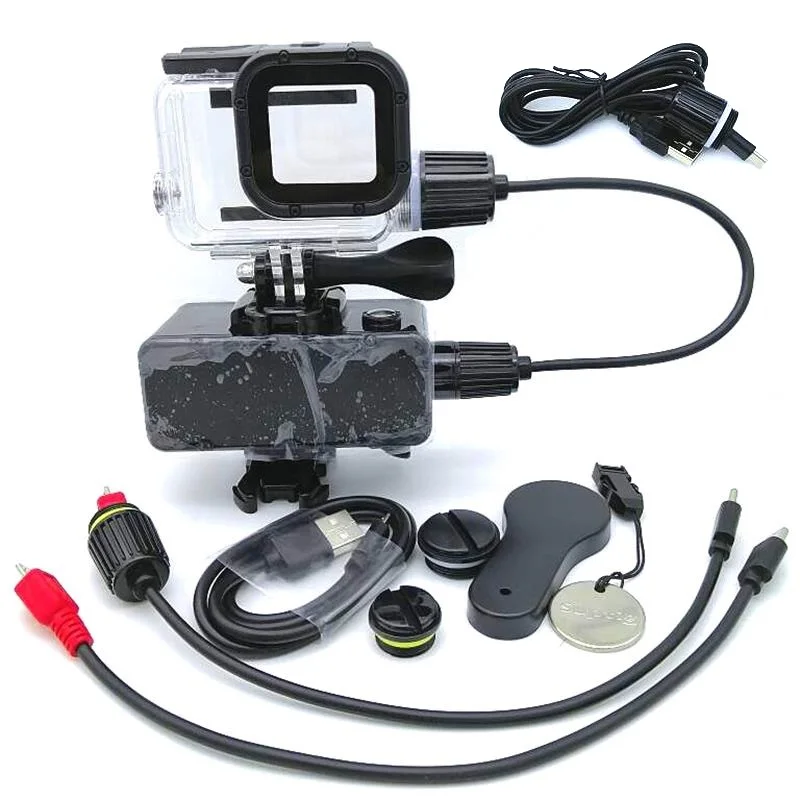 Gopro-バッテリー充電器,充電フレーム付き防水パワーバンク,Gopro Hero 4, 5, 7, 8, 9, 10,11,12,5200mAh