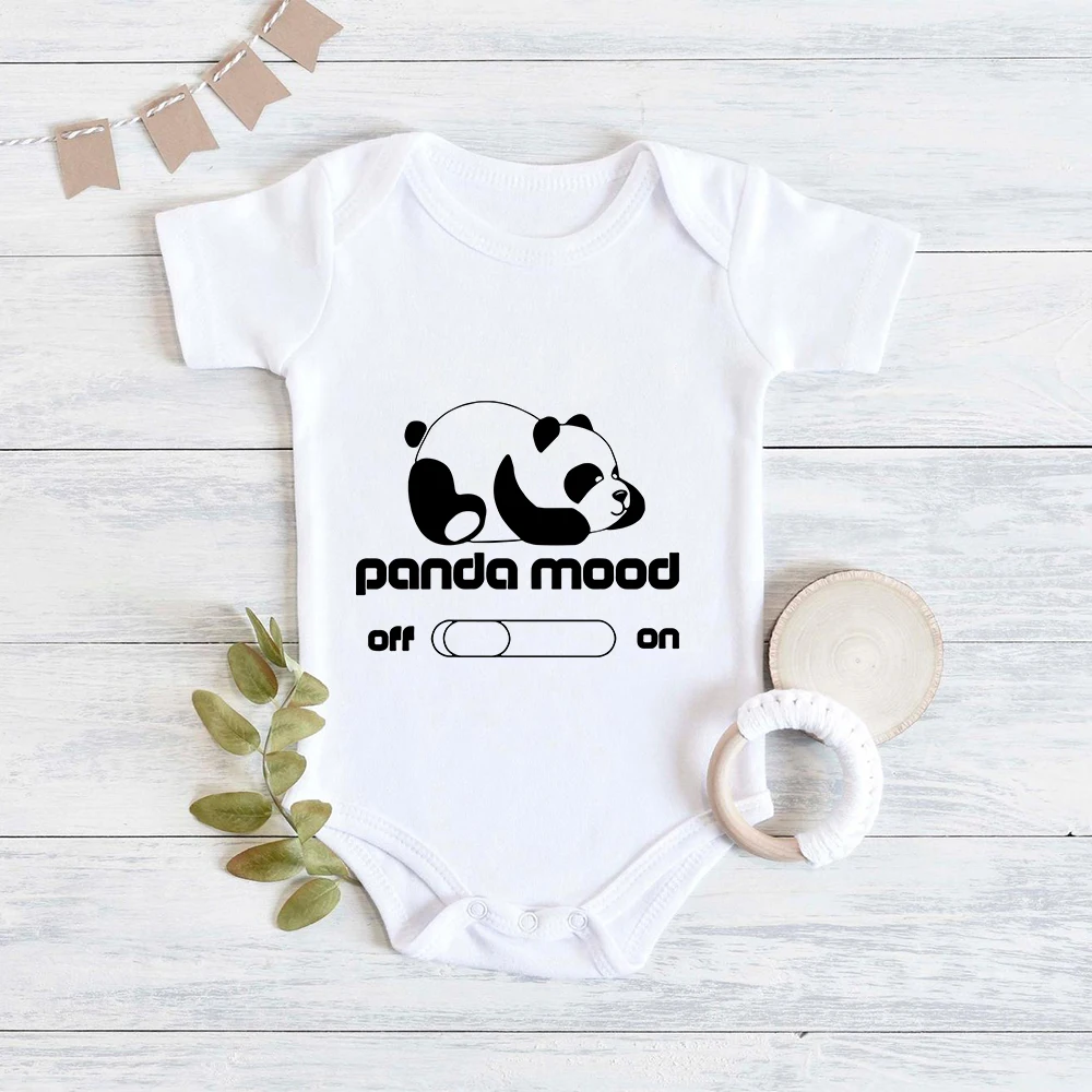 Kawaii Panda Print Newborn Baby Pajamas Cute Animal Funny Toddler Boy Jumpsuits Summer Casual Breathable Infant Girl Oneises