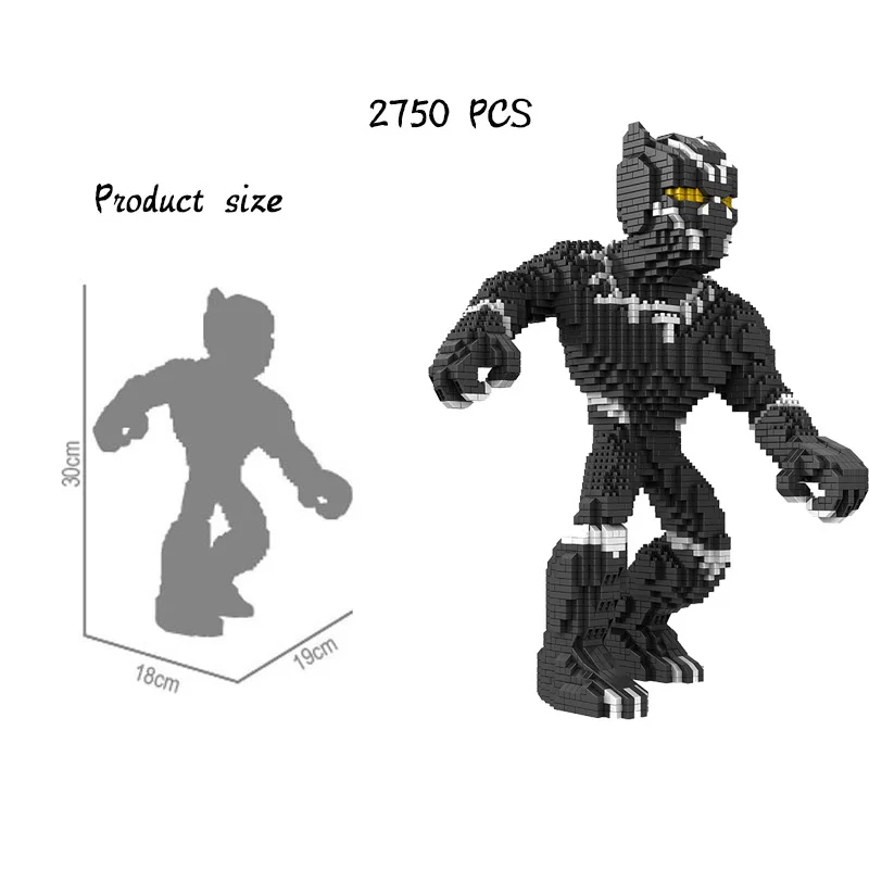 2021 New Avengers Series Diamond Blocks Panther Iron Man Spider Mini Block Puzzle Assembled Children\'s Toy Gift