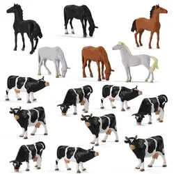 Evemodel O Scale Painted Horses Cows Cattle 1:43 PVC Animals for Model Trains Layout