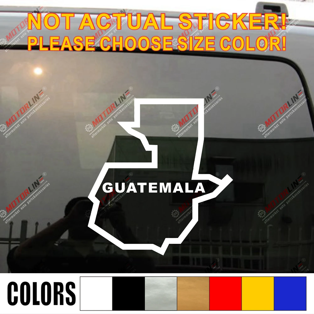 Guatemala Map Decal Sticker Car Vinyl pick size color die cut no bkgrd