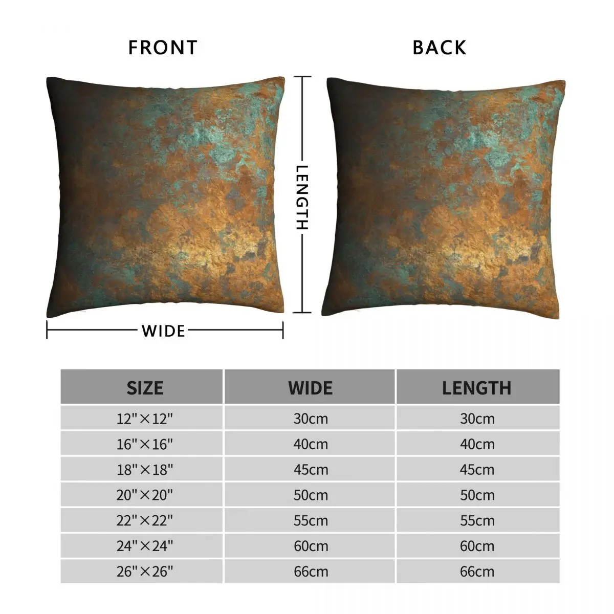 Oxidized Copper Pillowcase Polyester Linen Velvet Pattern Zip Decorative Sofa Cushion Cover