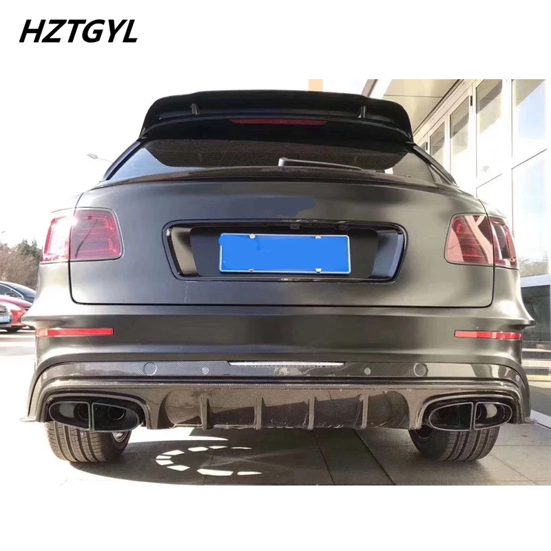 Unpainted FRP Carbon Fiber Front Rear Bumper Engine Hood Spoiler Side Skirts For Bentley Bentayga 2016-2019