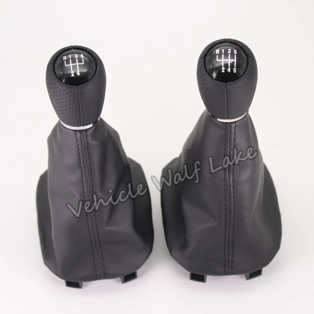 For Seat Toledo MK1 2002 2003 2004 Car-styling 5 / 6 Speed Gear Stick Shift Knob With Black Leather Boot  12mm Hole