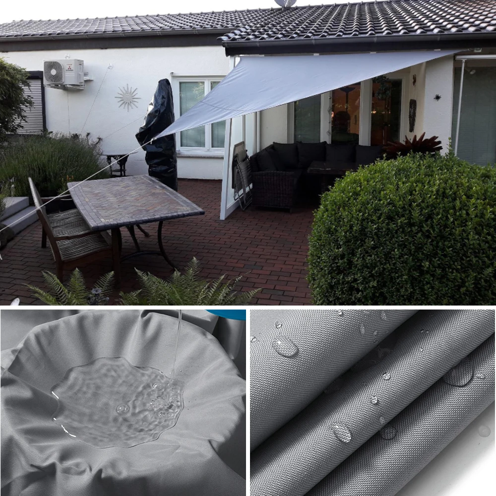 Aunct-refugio solar 300D impermeable, sombrilla triangular de protección solar para jardín, Patio, piscina, toldo de vela para acampar