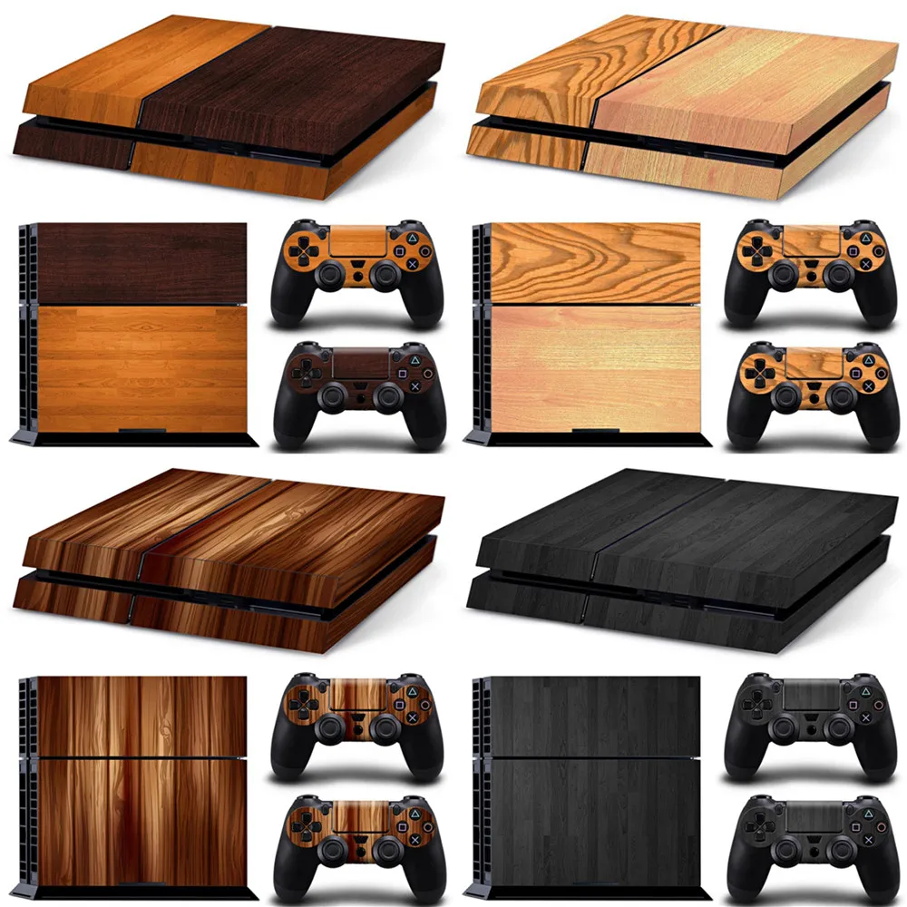 FOR ps4 decal  New Arrival wood designs PS4 Skin Sticker For PS4 Console Controller PS4 Stickers Decal