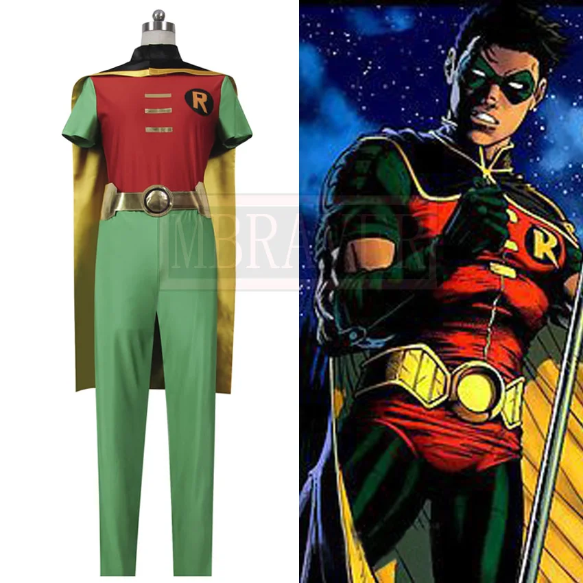 

Young Justice Superhero Tim Drake Red Robin Damian Wayne Cosplay Costume Custom Made Free Shipping