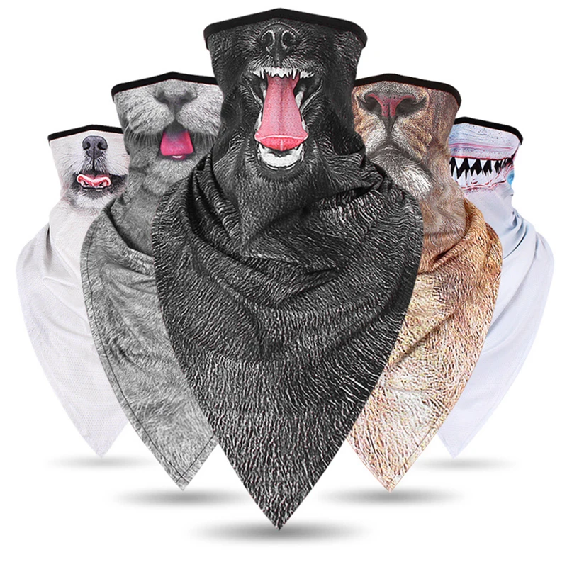 3D Animal Funny Hiking Scarves Men Women Magic Bandana Cycling Face Mask Scarf Neck Gaiter Warmer Fishing Headband Balaclava