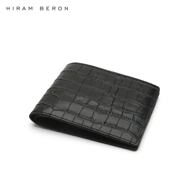 Hiram Beron Personalized Italian Crocodile Pattern Leather Wallet Men Luxury Product Gift for Man Dropship