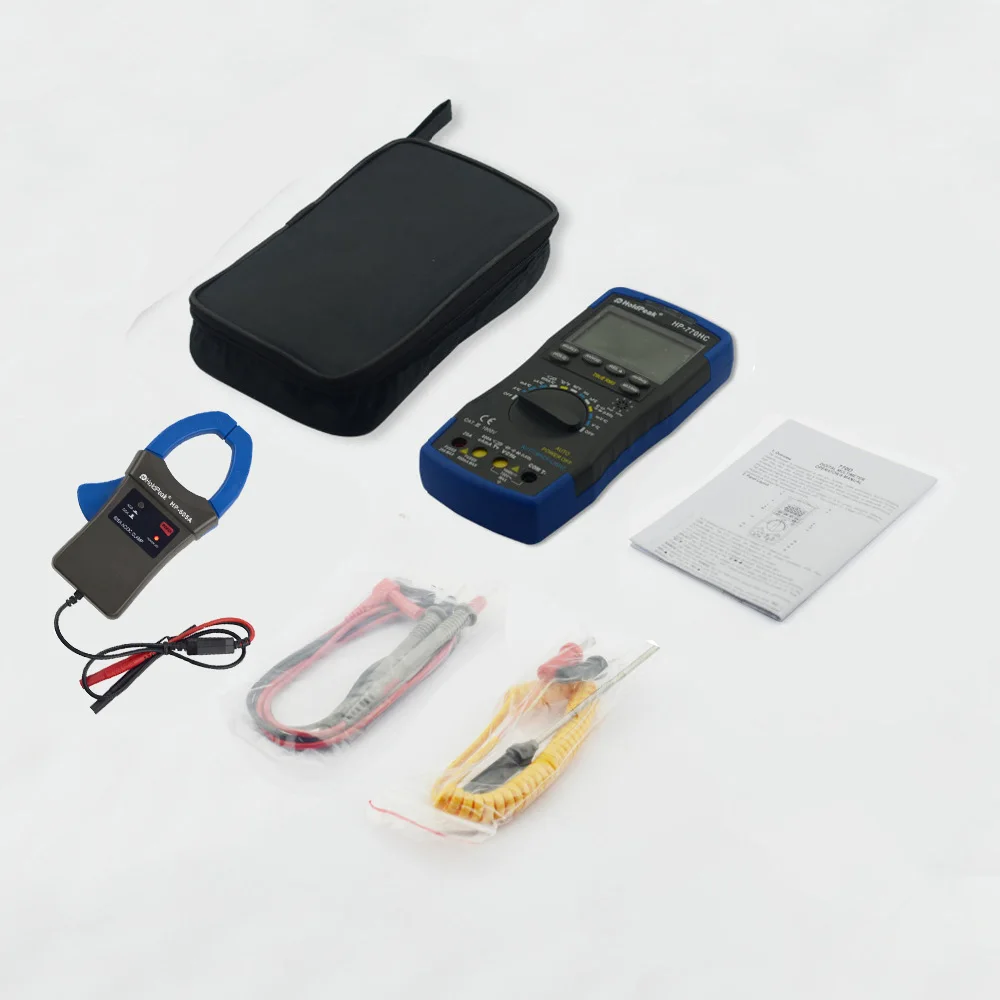 Imagem -06 - Holdpeak-tester Multímetro Digital Inteligente True Rms Sonda Autoranging Ncv Mais Hp605a Adaptador de Grampo 600a ac Corrente dc Hp770hc