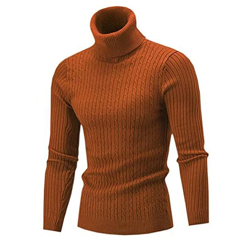 2023 Winter Men Warm Turtleneck Sweater Mens Rollneck Warm Knitted Sweater Keep Warm Men  Casual  Jumper Knit Woolen Sweater