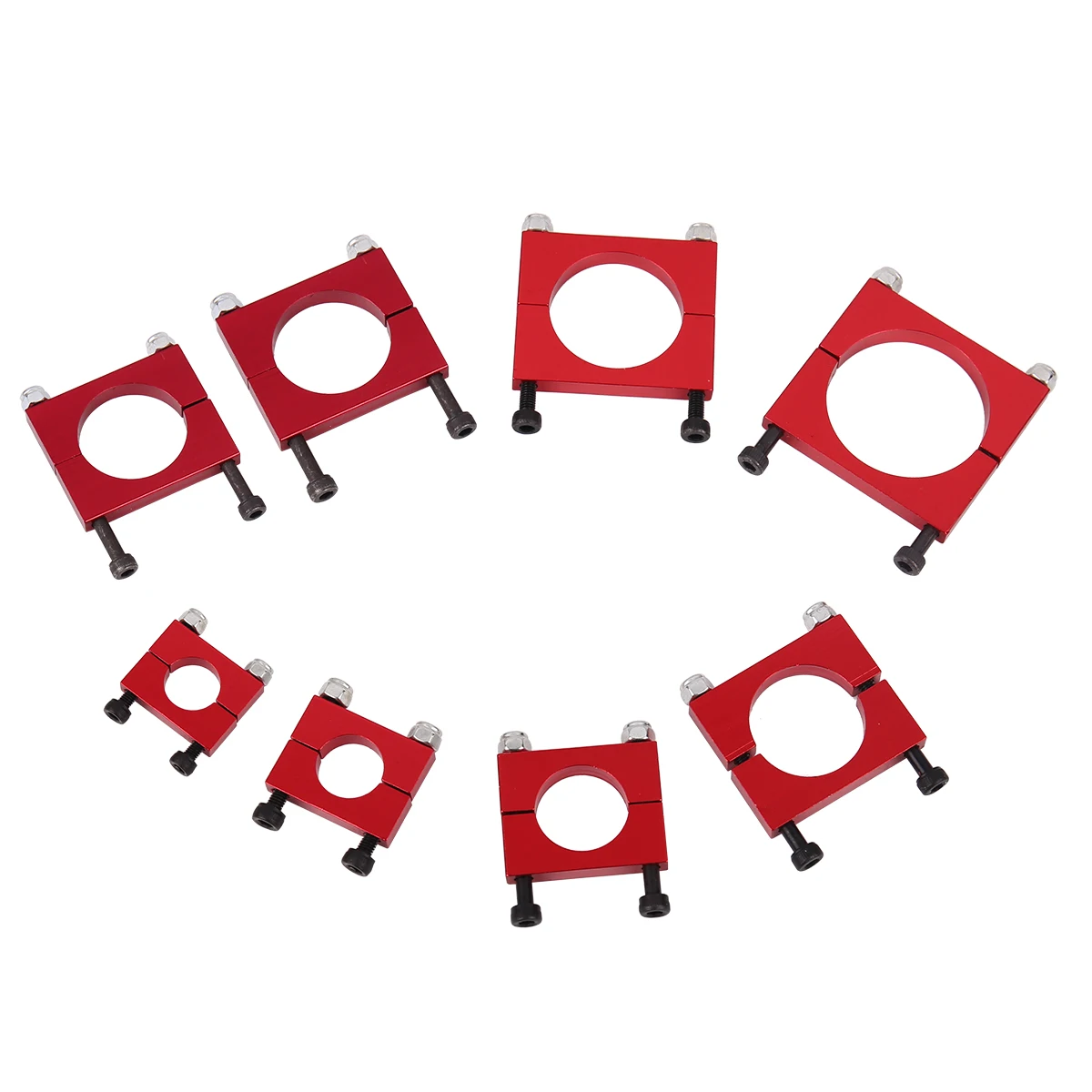 CNC Aluminum 8mm 10mm 12mm 16mm 18mm 20mm 22mm 25mm 30mm black red Tube Clamp Motor Mount Fixture Clip Holder for Multi-axis Air